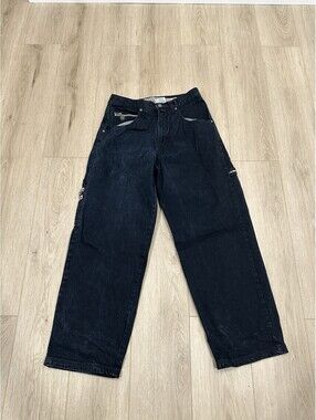 Beyond The Limit Hip-Hop Baggy Y2K Black Denim 32x31 Jeans